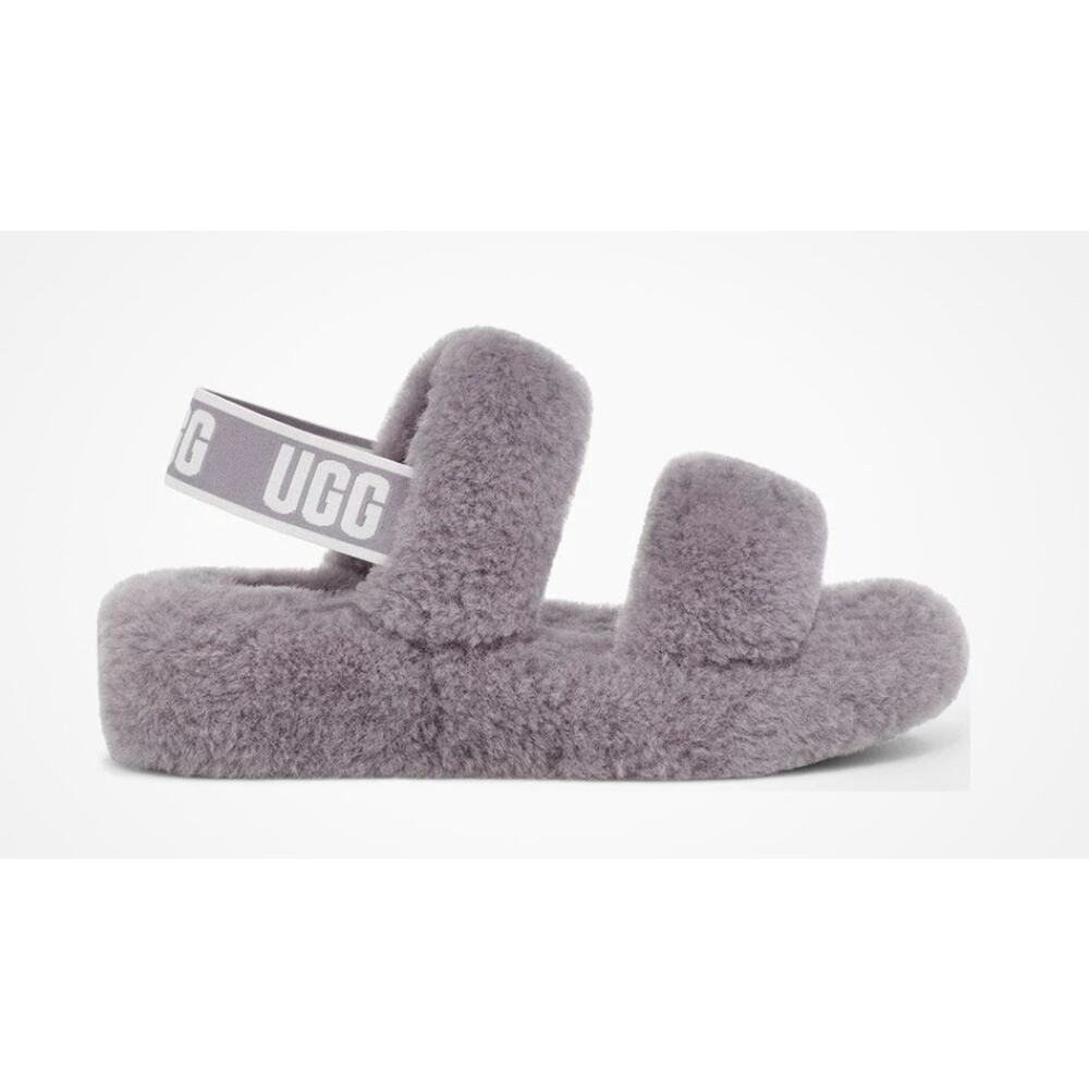 NEW UGG Oh Yeah Slide - Gray with Slingback Logo Women's Size 9 - Picture 3 of 9